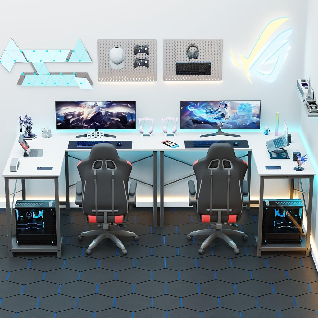 L-Shaped Corner Desk — Home Office & Gaming