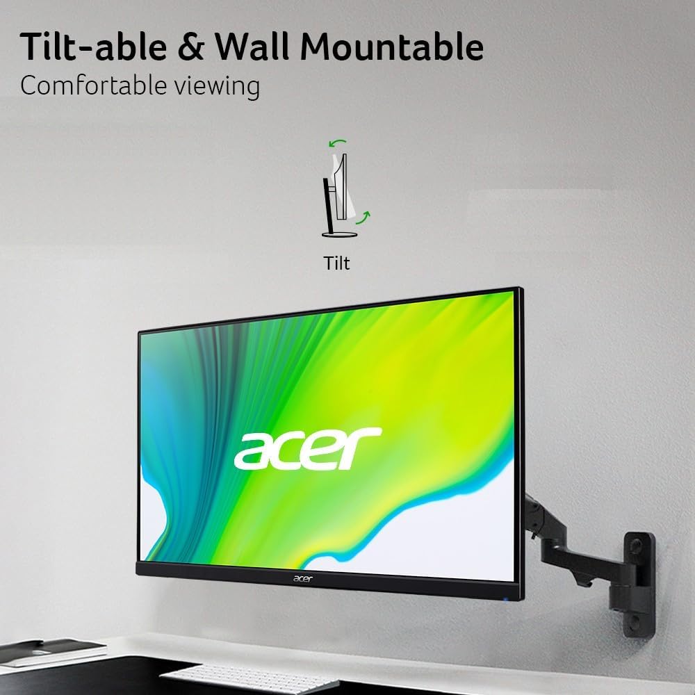 Acer 27in FHD 1920x1080 IPS 120Hz Office Monitor KB272 G0bi | 1ms, AdaptiveSync (FreeSync Compatible), sRGB 99%, HDMI, VGA, VESA Mountable, Bluelight Filter, Flickerless Technology