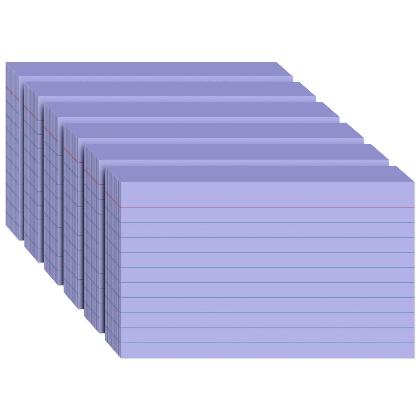 300PCS Index Cards 3 x 5 Inch, Colored Flash Cards, Lined Notecards | Flash Cards for Studying, Ruled Front and Blank Back, Note Cards for Office, Home and School