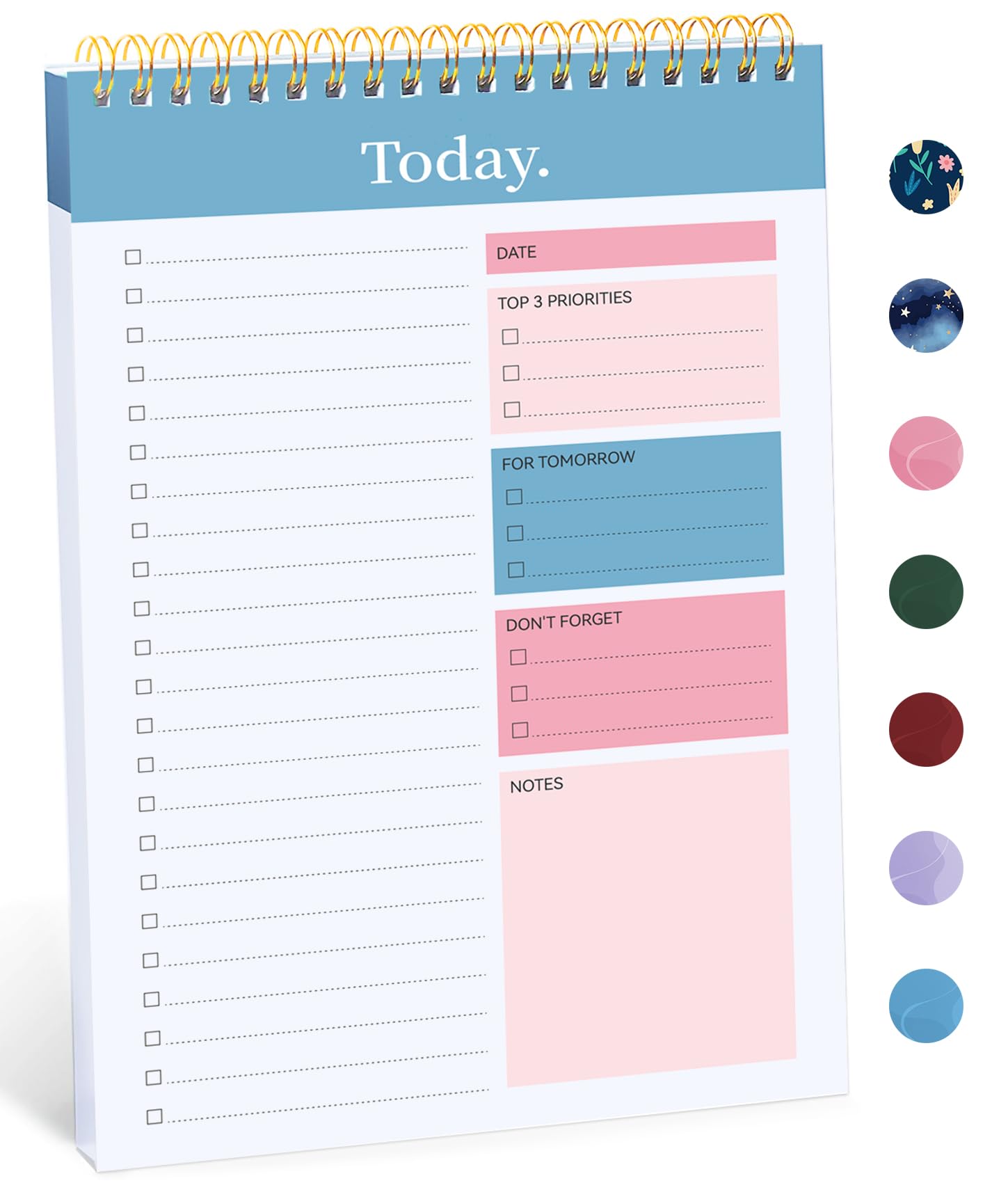 Taja To Do List Notepad, Undated Daily Planner for Work and Goal Setting | Greenery Sway, 52 Sheets, 9.8" x 6.5" , for Office, Home and school, Daily Task Planning, Notes and Everyday Organization