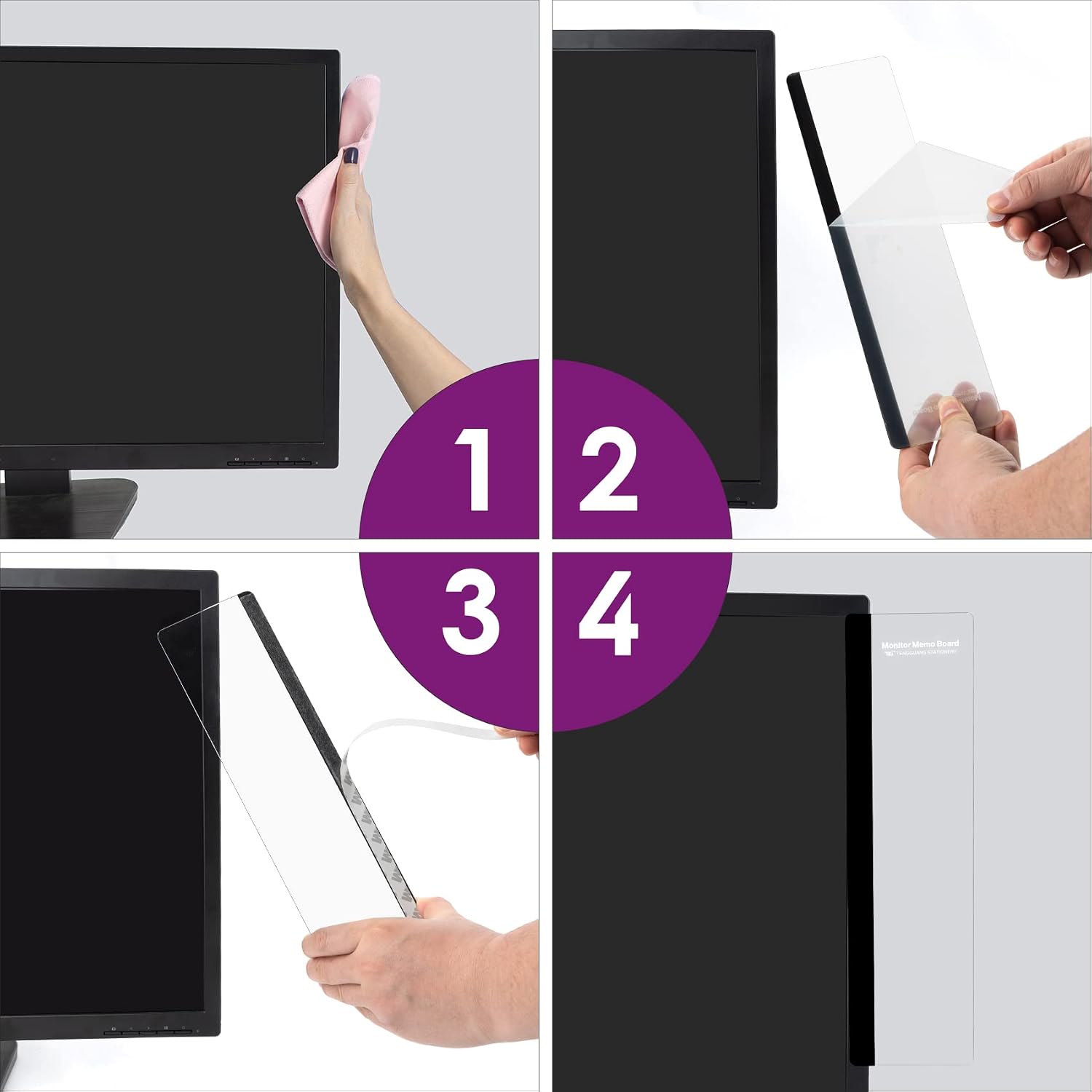 Office Desk Accessories 2pcs Computer Monitor Memo Board Office Supplies | Computer Monitor Memo Board Computer Sticky Note Holder