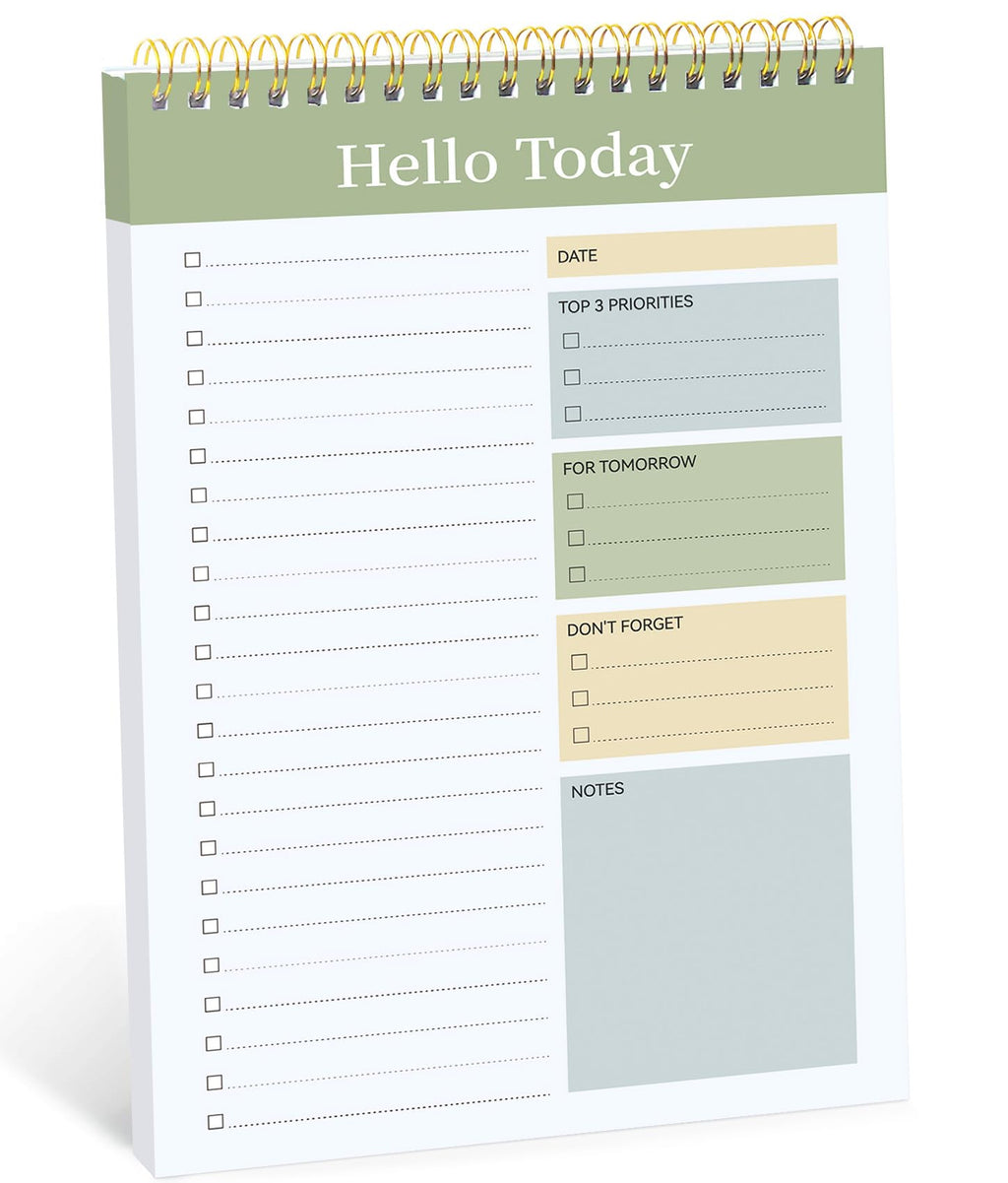 Taja To Do List Notepad, Undated Daily Planner for Work and Goal Setting | Greenery Sway, 52 Sheets, 9.8" x 6.5" , for Office, Home and school, Daily Task Planning, Notes and Everyday Organization