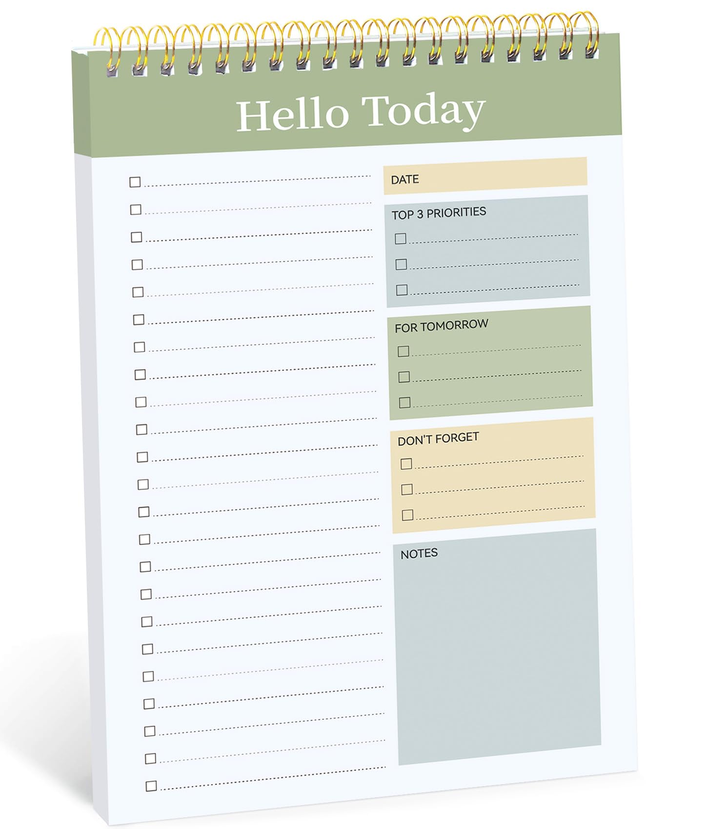 Taja To Do List Notepad, Undated Daily Planner for Work and Goal Setting | Greenery Sway, 52 Sheets, 9.8" x 6.5" , for Office, Home and school, Daily Task Planning, Notes and Everyday Organization