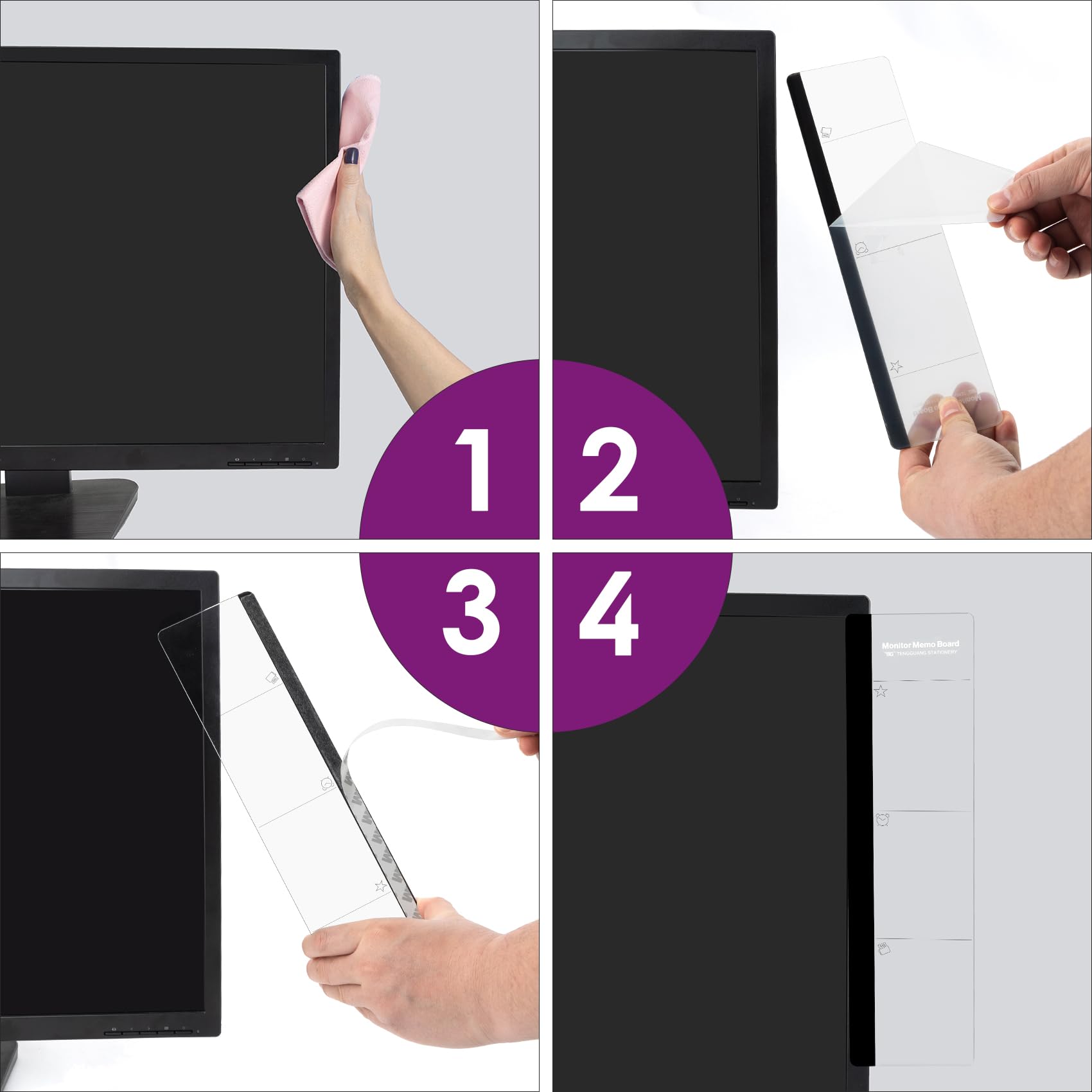 Office Desk Accessories 2pcs Computer Monitor Memo Board Office Supplies | Computer Monitor Memo Board Computer Sticky Note Holder