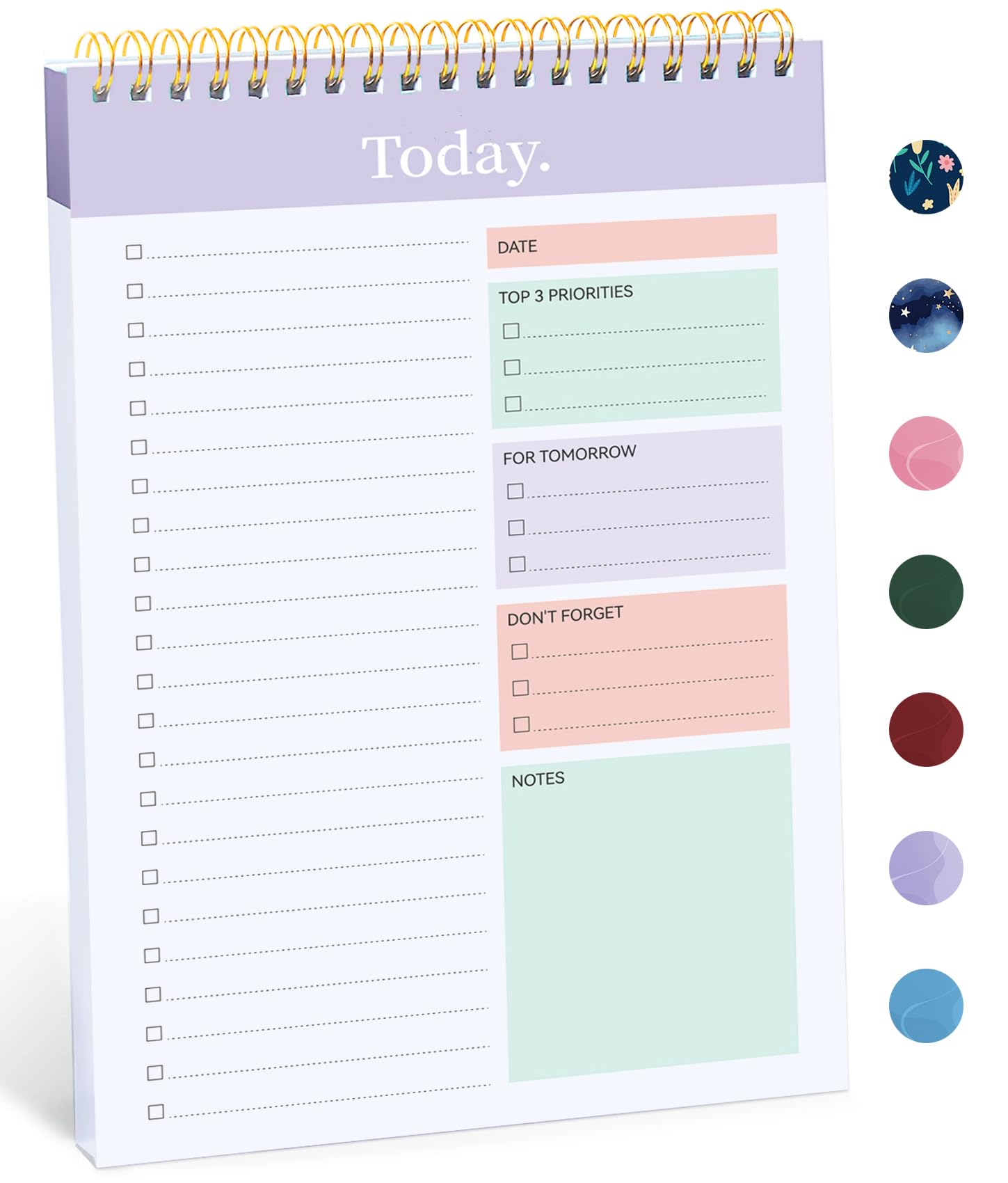 Taja To Do List Notepad, Undated Daily Planner for Work and Goal Setting | Greenery Sway, 52 Sheets, 9.8" x 6.5" , for Office, Home and school, Daily Task Planning, Notes and Everyday Organization