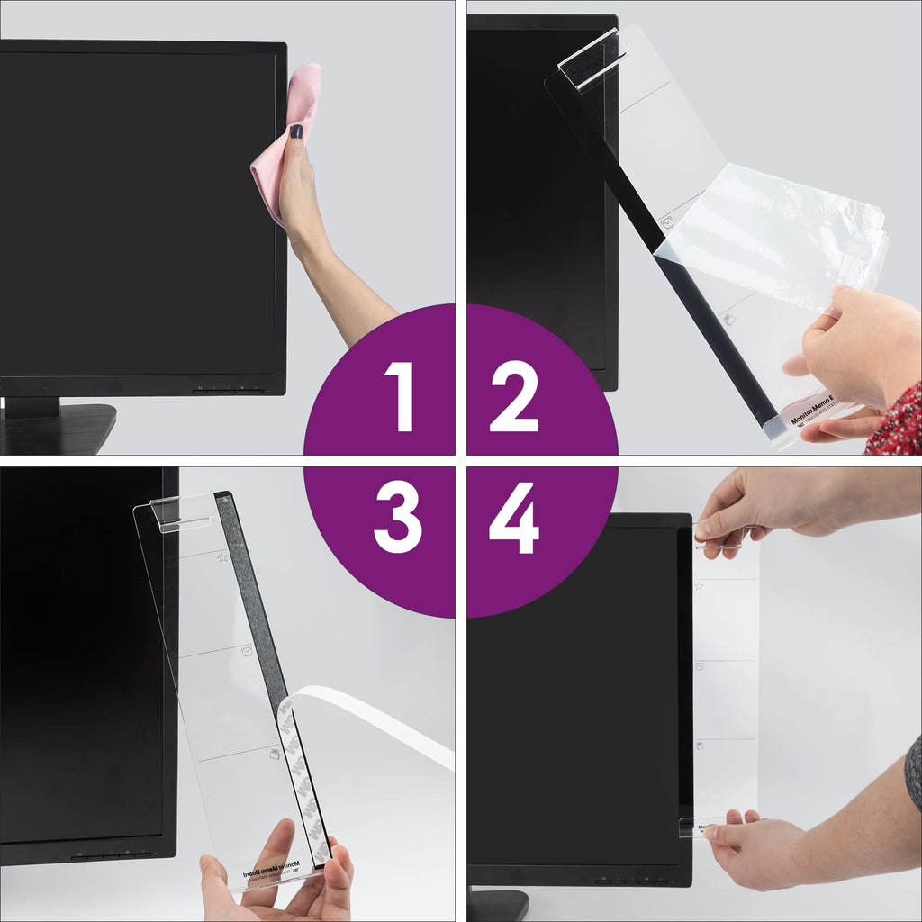 Office Desk Accessories 2pcs Computer Monitor Memo Board Office Supplies | Computer Monitor Memo Board Computer Sticky Note Holder