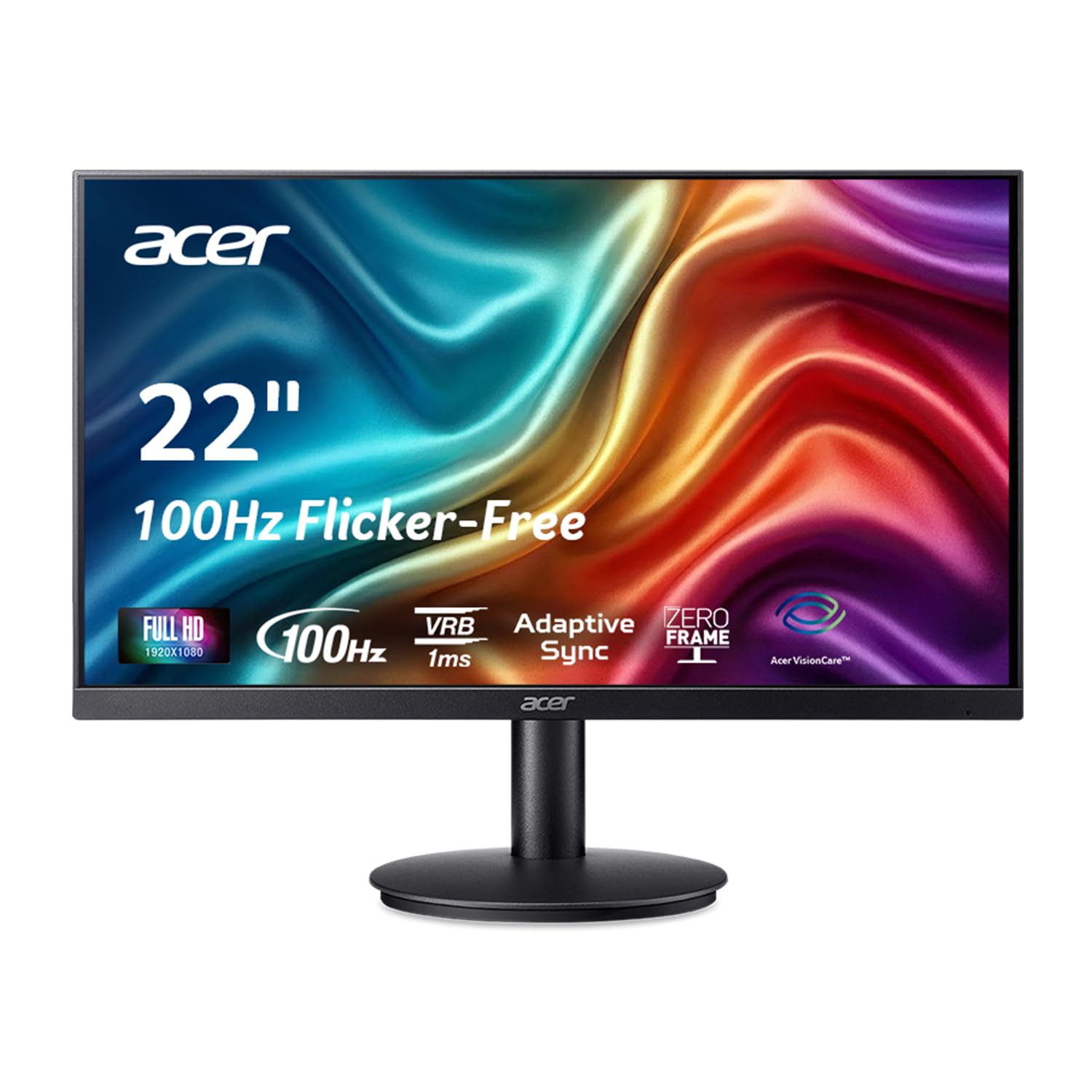 Acer 27in FHD 1920x1080 IPS 120Hz Office Monitor KB272 G0bi | 1ms, AdaptiveSync (FreeSync Compatible), sRGB 99%, HDMI, VGA, VESA Mountable, Bluelight Filter, Flickerless Technology