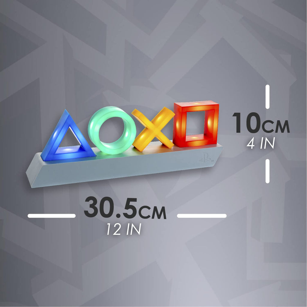 Paladone Playstation Controller Icons Light with 3 Light Modes - Sound Reactive, Dynamic Phasing, and Standard Mode - Gaming Desk Accessories and Game Room Decor