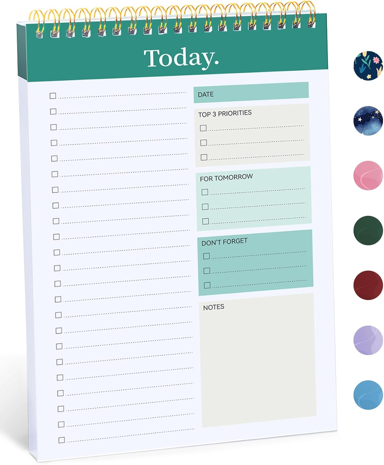 Taja To Do List Notepad, Undated Daily Planner for Work and Goal Setting | Greenery Sway, 52 Sheets, 9.8" x 6.5" , for Office, Home and school, Daily Task Planning, Notes and Everyday Organization