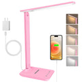 shinelife LED Desk Lamp for Office Home, Bright Desk Light with USB Charging Port, Adjustable Dimmable Desk Lamps 5 Modes 5 Brightness, Touch Study Lamp for Nail, Craft, Puzzle, Sewing, Study, Black