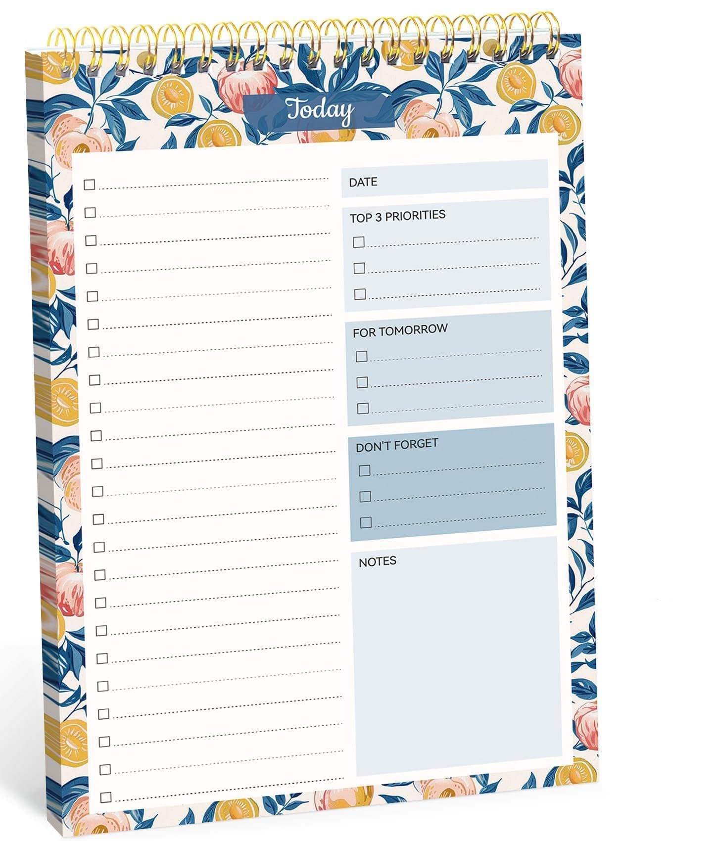 Taja To Do List Notepad, Undated Daily Planner for Work and Goal Setting | Greenery Sway, 52 Sheets, 9.8" x 6.5" , for Office, Home and school, Daily Task Planning, Notes and Everyday Organization