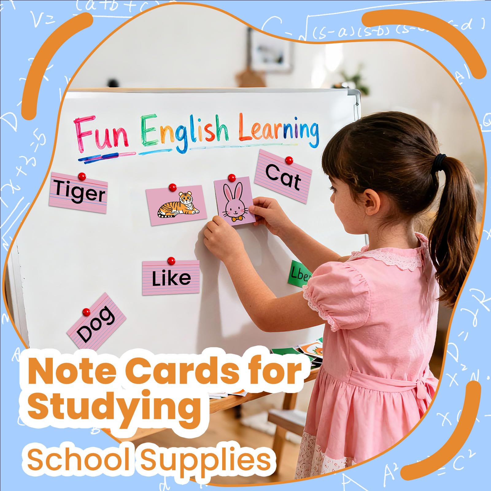 300PCS Index Cards 3 x 5 Inch, Colored Flash Cards, Lined Notecards | Flash Cards for Studying, Ruled Front and Blank Back, Note Cards for Office, Home and School