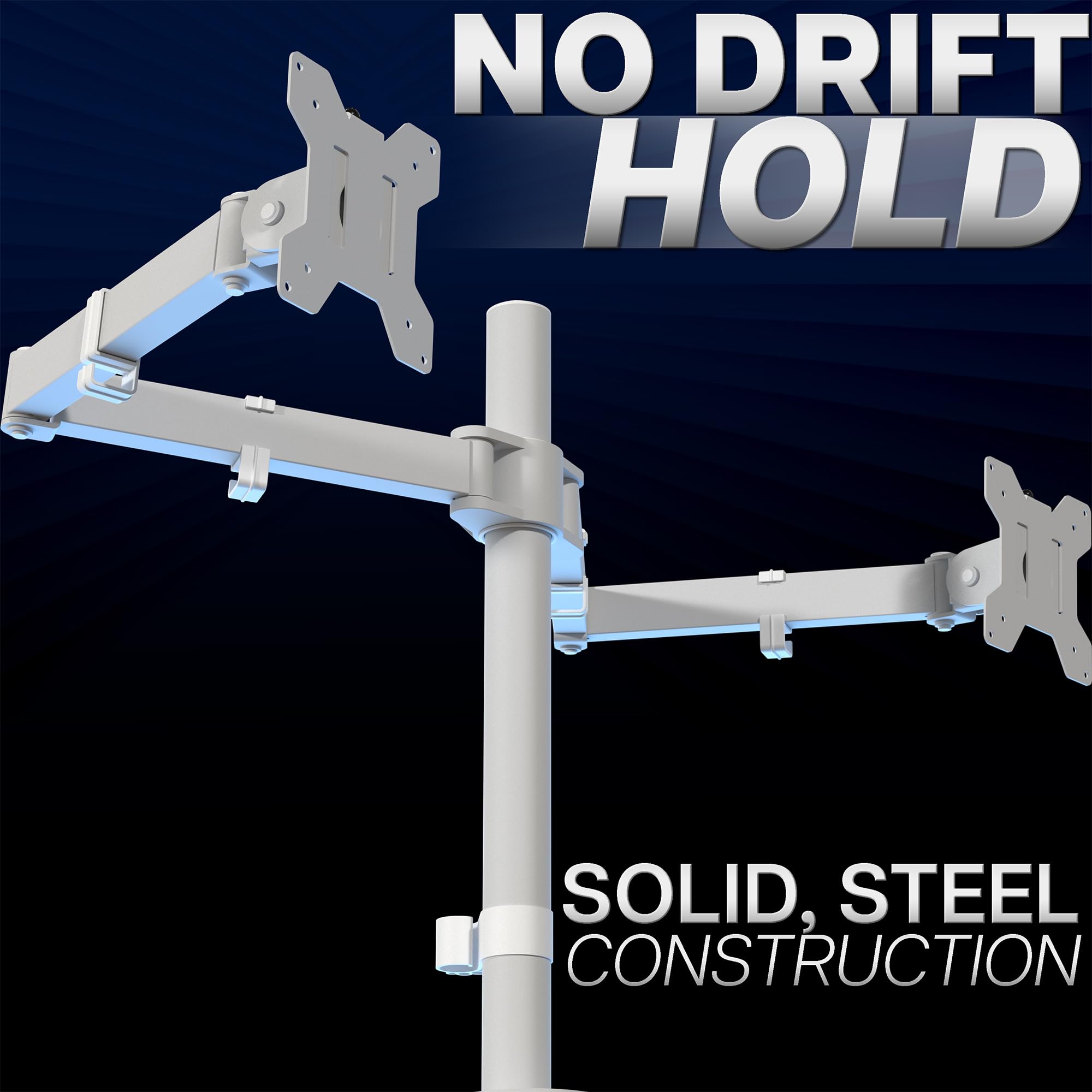 VIVO Dual Monitor Desk Mount, Holds 2 Computer Screens up to 30 inches and 22lbs Each, Heavy Duty Fully Adjustable Steel Stand with C-Clamp and Grommet, Black, STAND-V002 | Black, Articulating, Adjustable Monitor Arm, Grommet or C-Clamp Mounting, Computer