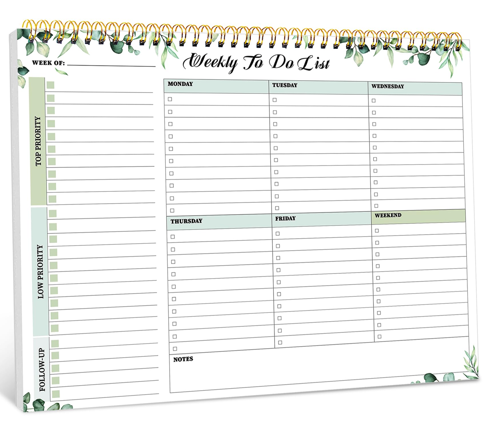 Taja Weekly To Do List Notepad, Undated Weekly Planner Pad, 8.5" x 11" | Large Desk Planner, Weekly Task Planning, College School Supplies, for Home and Office, 52 Sheets, Violet Dream