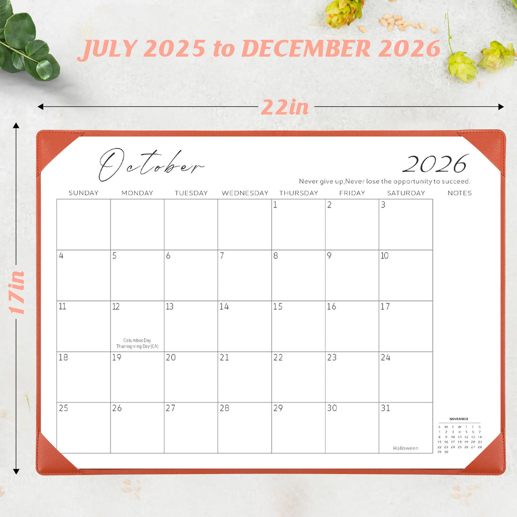 Desk Calendar 2026-2027 with Desktop Mat,22x17'' Large Desktop Pad Calendar | 18 Month Desk Calendar 2027, Use from July 2026 to Dec 2027, Simplified Monthly Calendar Perfect for Home School and Office