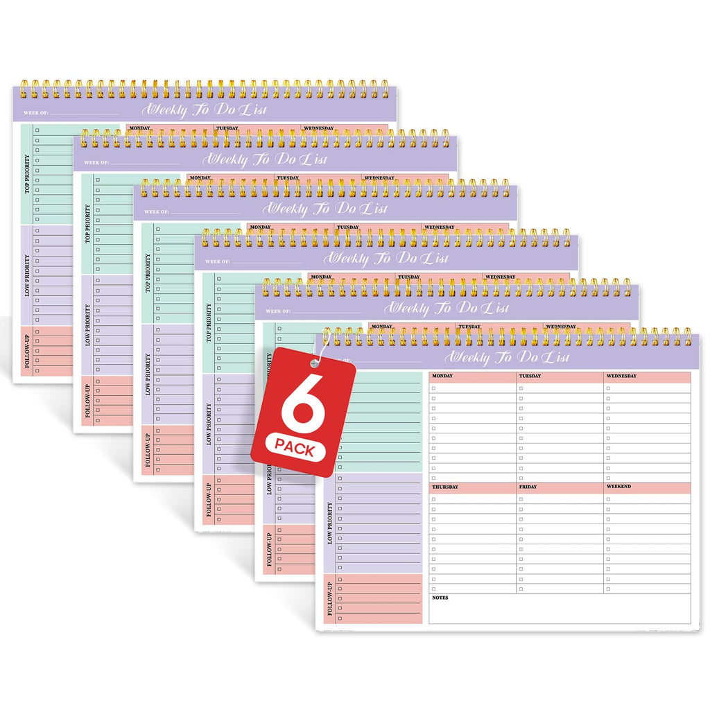 Taja Weekly To Do List Notepad, Undated Weekly Planner Pad, 8.5" x 11" | Large Desk Planner, Weekly Task Planning, College School Supplies, for Home and Office, 52 Sheets, Violet Dream