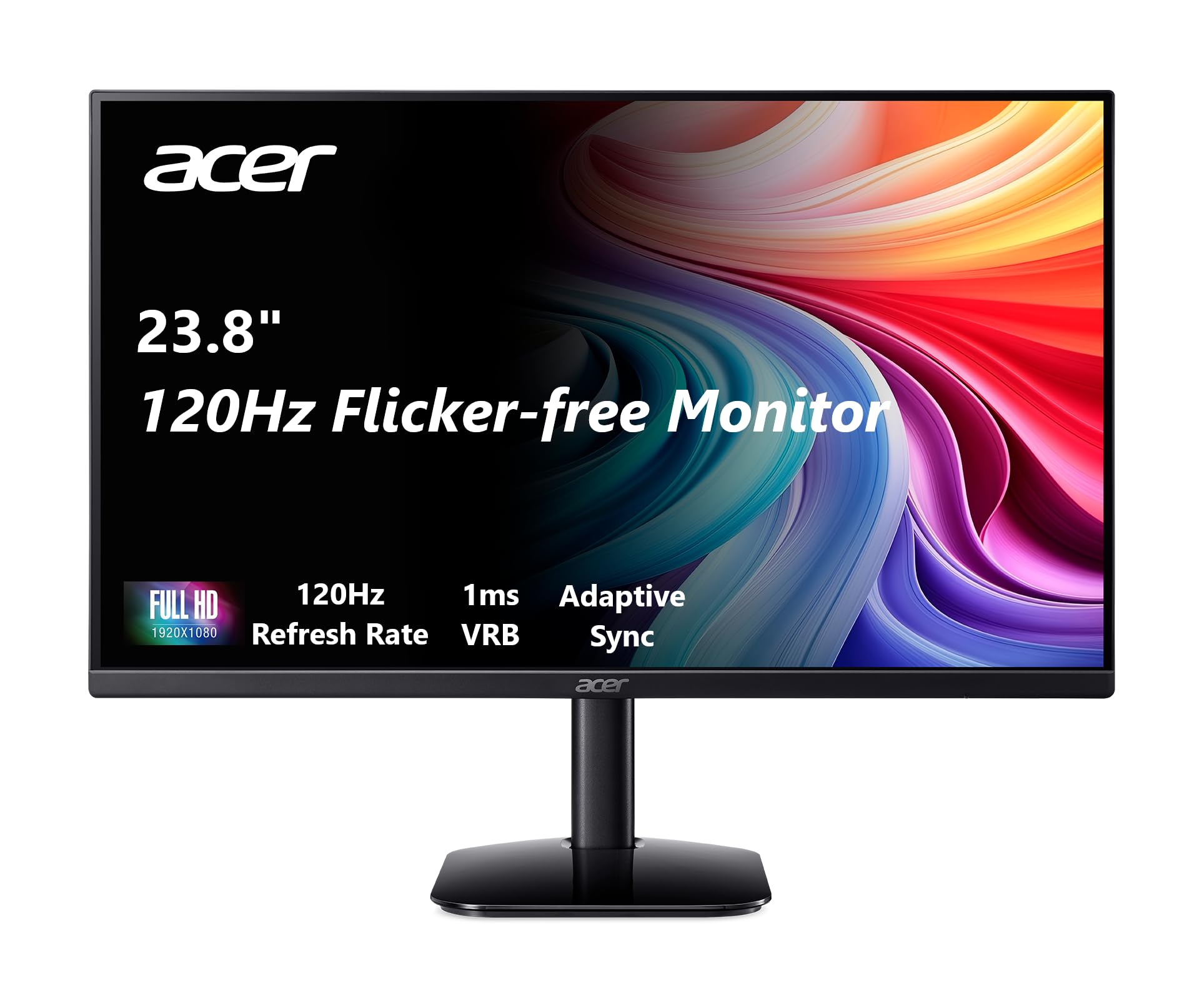 Acer 27in FHD 1920x1080 IPS 120Hz Office Monitor KB272 G0bi | 1ms, AdaptiveSync (FreeSync Compatible), sRGB 99%, HDMI, VGA, VESA Mountable, Bluelight Filter, Flickerless Technology