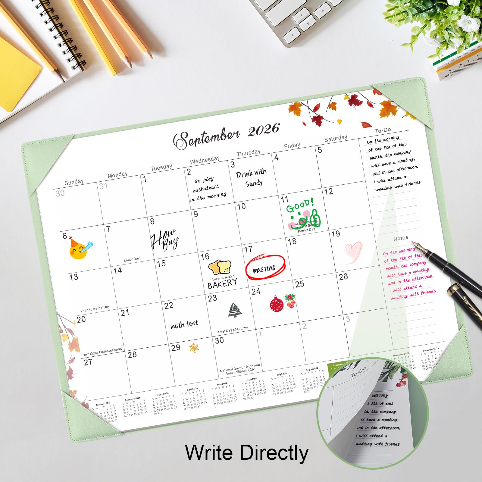 Desk Calendar 2026-2027 with Desktop Mat,22x17'' Large Desktop Pad Calendar | 18 Month Desk Calendar 2027, Use from July 2026 to Dec 2027, Simplified Monthly Calendar Perfect for Home School and Office