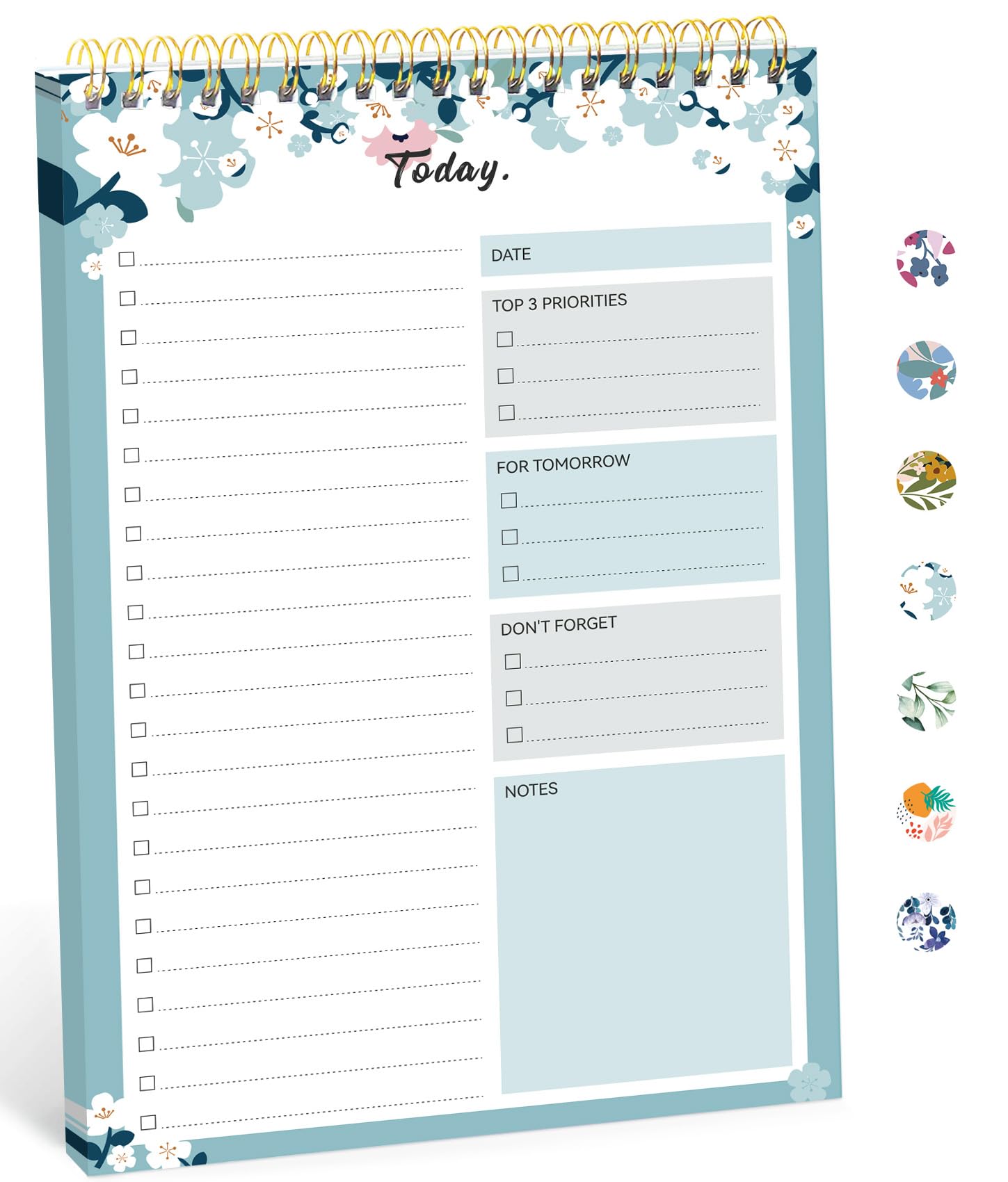Taja To Do List Notepad, Undated Daily Planner for Work and Goal Setting | Greenery Sway, 52 Sheets, 9.8" x 6.5" , for Office, Home and school, Daily Task Planning, Notes and Everyday Organization