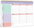 Taja Weekly To Do List Notepad, Undated Weekly Planner Pad, 8.5" x 11" | Large Desk Planner, Weekly Task Planning, College School Supplies, for Home and Office, 52 Sheets, Violet Dream