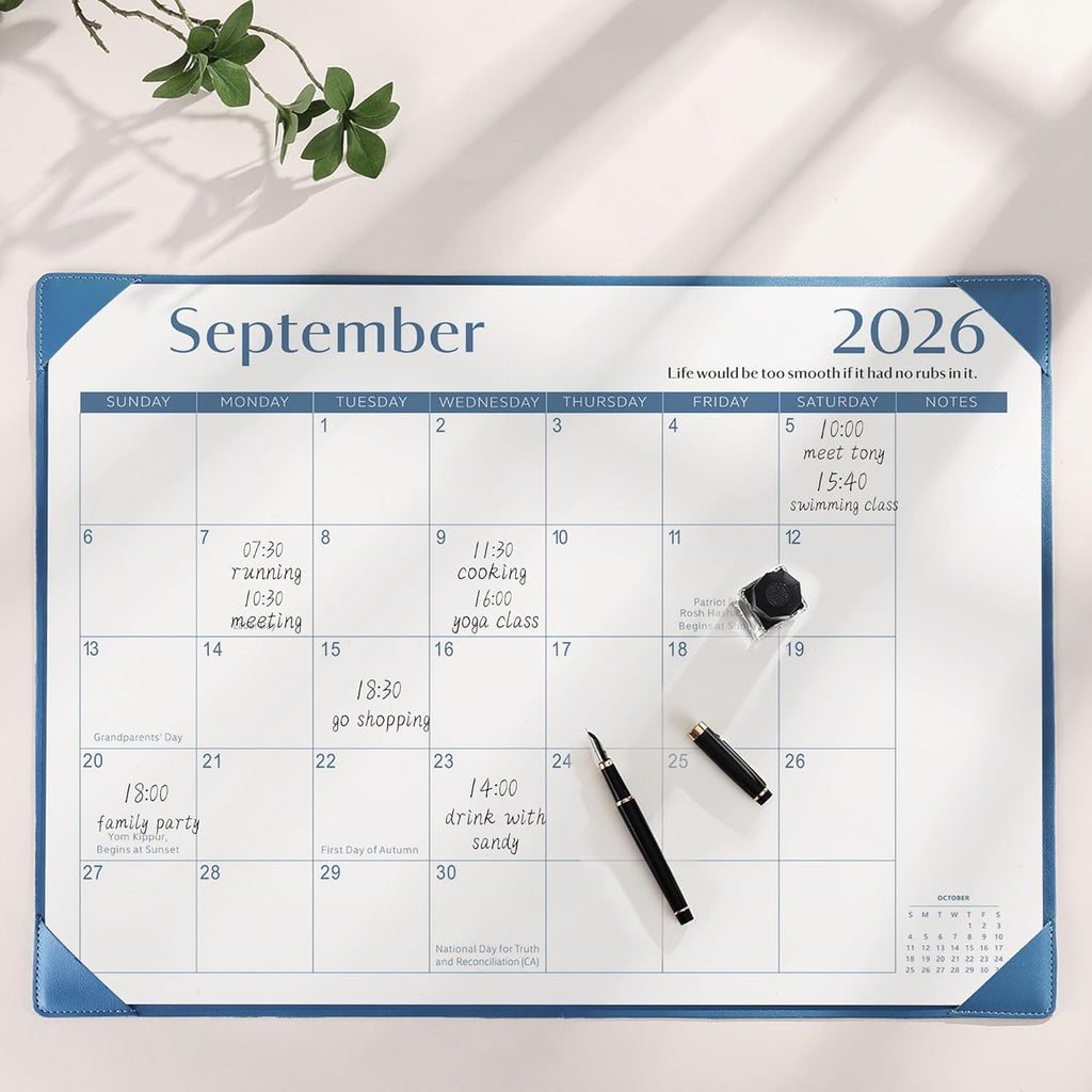 Desk Calendar 2026-2027 with Desktop Mat,22x17'' Large Desktop Pad Calendar | 18 Month Desk Calendar 2027, Use from July 2026 to Dec 2027, Simplified Monthly Calendar Perfect for Home School and Office