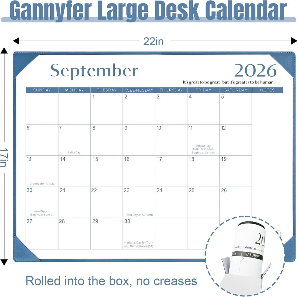 Desk Calendar 2026-2027 with Desktop Mat,22x17'' Large Desktop Pad Calendar | 18 Month Desk Calendar 2027, Use from July 2026 to Dec 2027, Simplified Monthly Calendar Perfect for Home School and Office