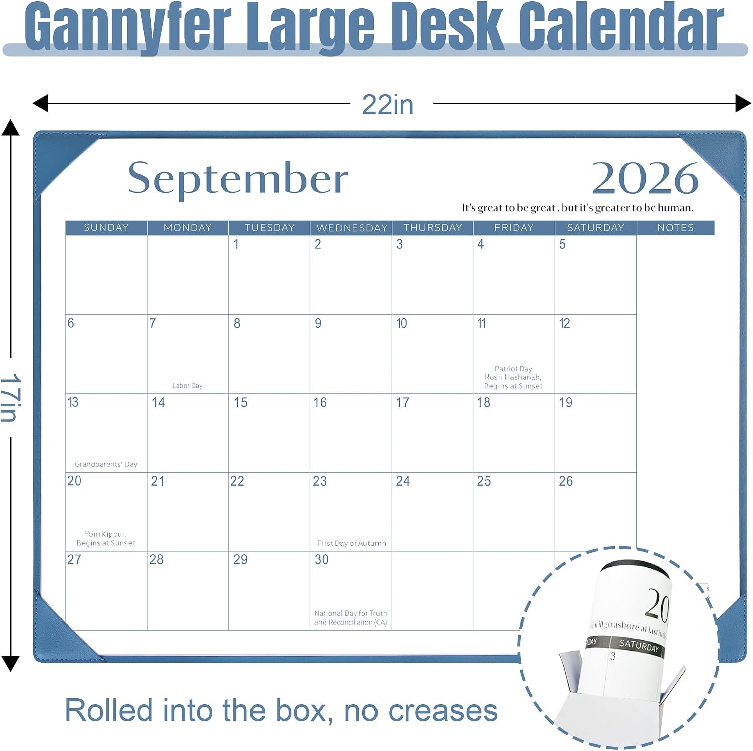 Desk Calendar 2026-2027 with Desktop Mat,22x17'' Large Desktop Pad Calendar | 18 Month Desk Calendar 2027, Use from July 2026 to Dec 2027, Simplified Monthly Calendar Perfect for Home School and Office