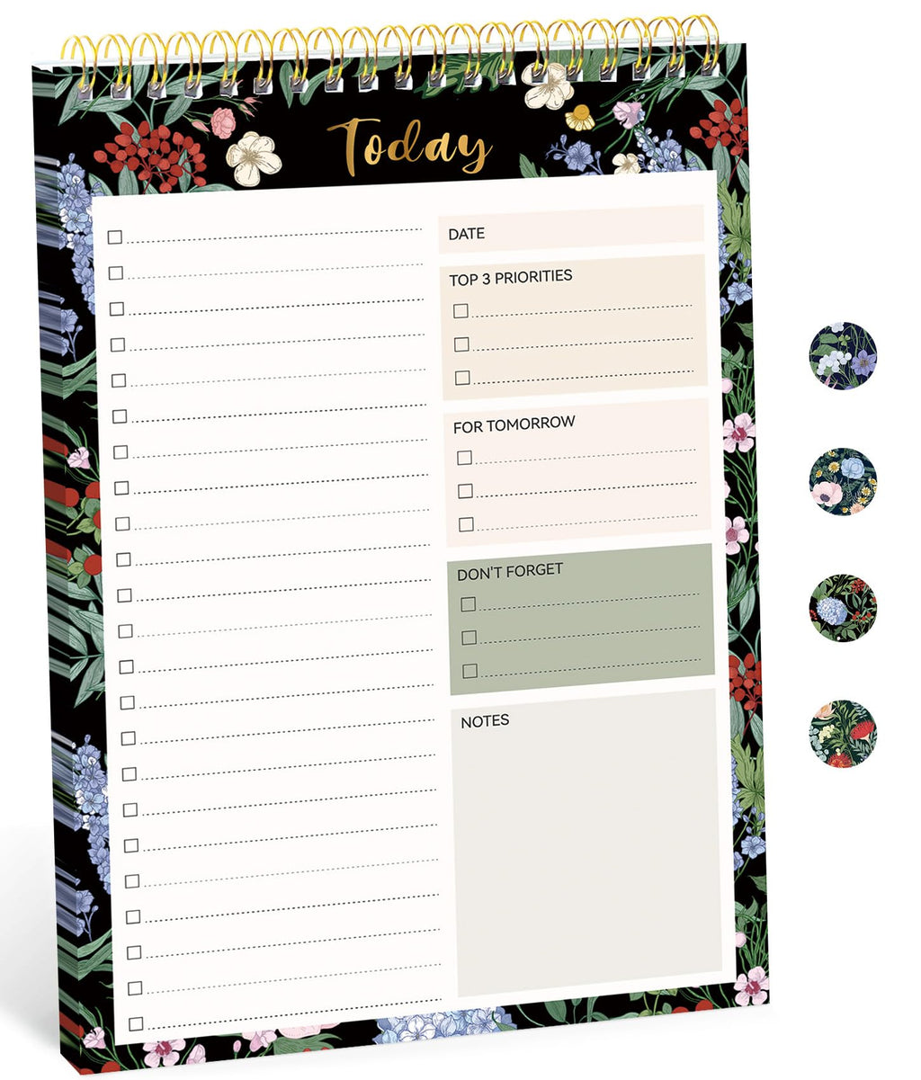 Taja To Do List Notepad, Undated Daily Planner for Work and Goal Setting | Greenery Sway, 52 Sheets, 9.8" x 6.5" , for Office, Home and school, Daily Task Planning, Notes and Everyday Organization