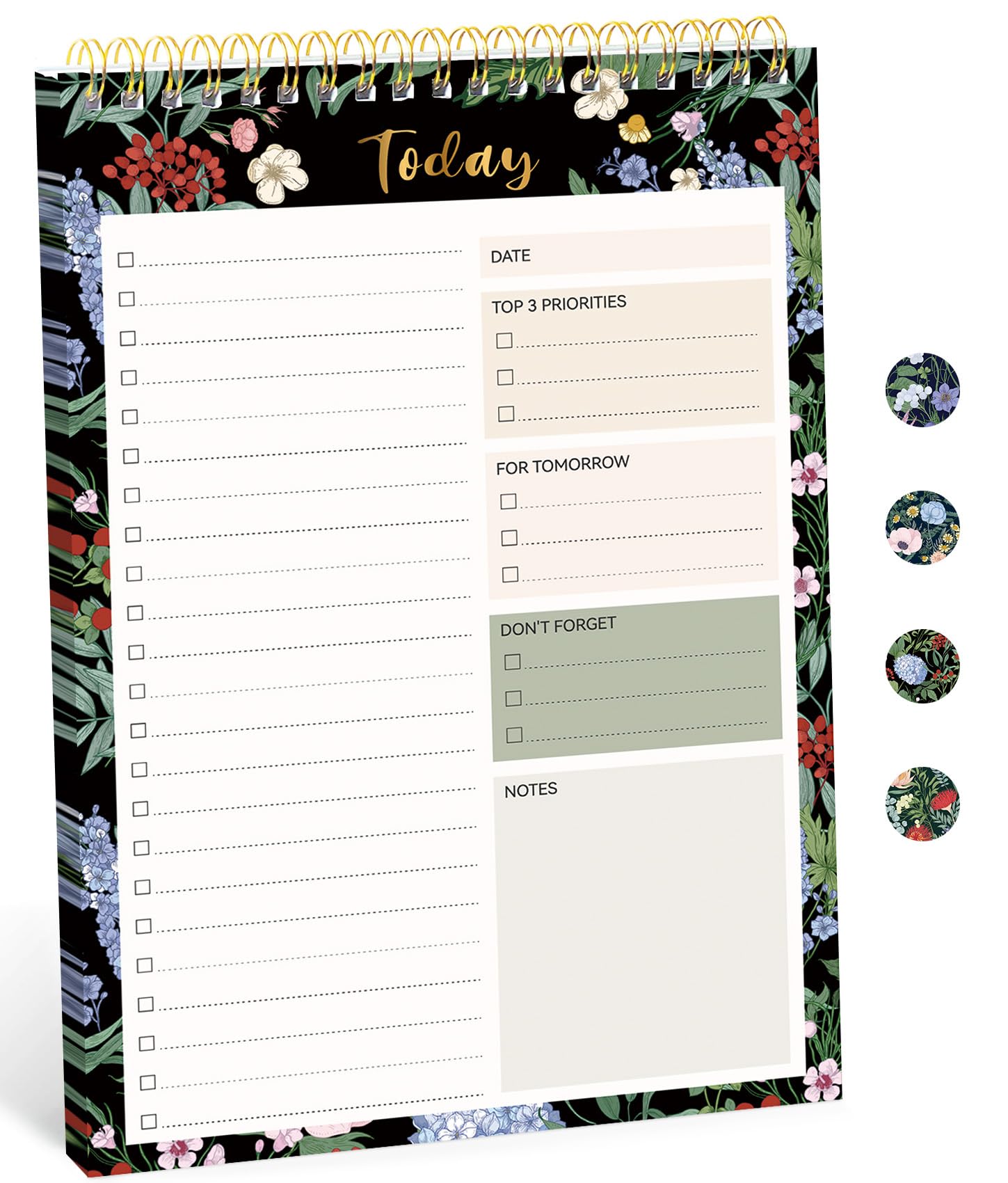 Taja To Do List Notepad, Undated Daily Planner for Work and Goal Setting | Greenery Sway, 52 Sheets, 9.8" x 6.5" , for Office, Home and school, Daily Task Planning, Notes and Everyday Organization