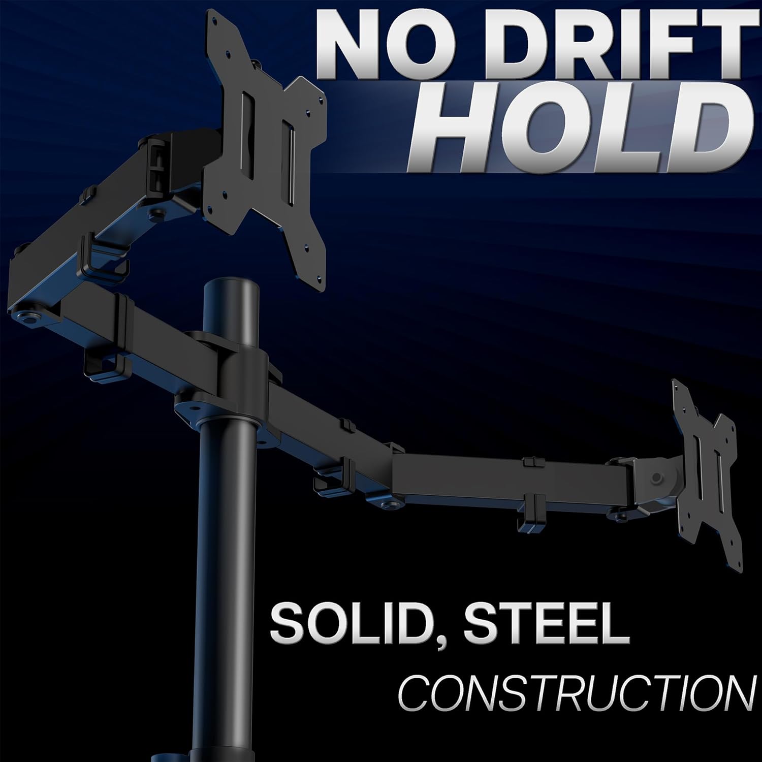 VIVO Dual Monitor Desk Mount, Holds 2 Computer Screens up to 30 inches and 22lbs Each, Heavy Duty Fully Adjustable Steel Stand with C-Clamp and Grommet, Black, STAND-V002 | Black, Articulating, Adjustable Monitor Arm, Grommet or C-Clamp Mounting, Computer