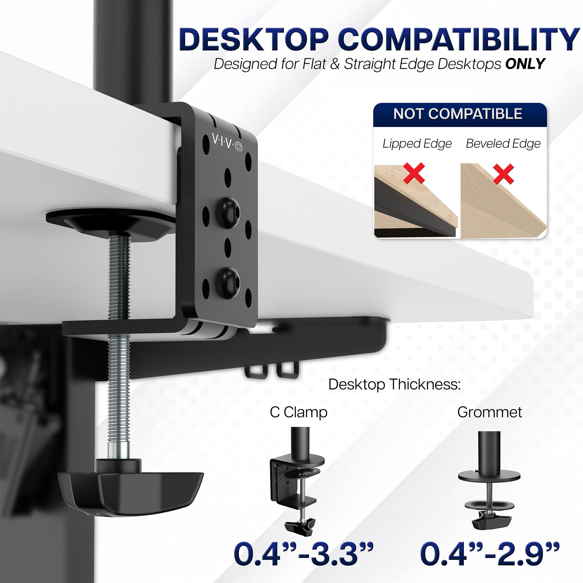 VIVO Dual Monitor Desk Mount, Holds 2 Computer Screens up to 30 inches and 22lbs Each, Heavy Duty Fully Adjustable Steel Stand with C-Clamp and Grommet, Black, STAND-V002 | Black, Articulating, Adjustable Monitor Arm, Grommet or C-Clamp Mounting, Computer