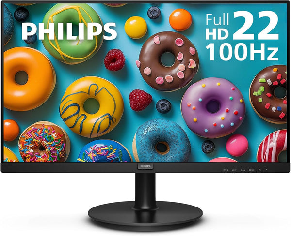 Philips 22 Inch Computer Monitor FHD 100Hz VA VESA Flicker-Free, 221V8LB | 1920×1080 LED Monitor, 4ms GtG, Adaptive Sync, HDMI 1.4, Tilt Adjust, Low Blue Light, 4yr Advance Replacement Warranty