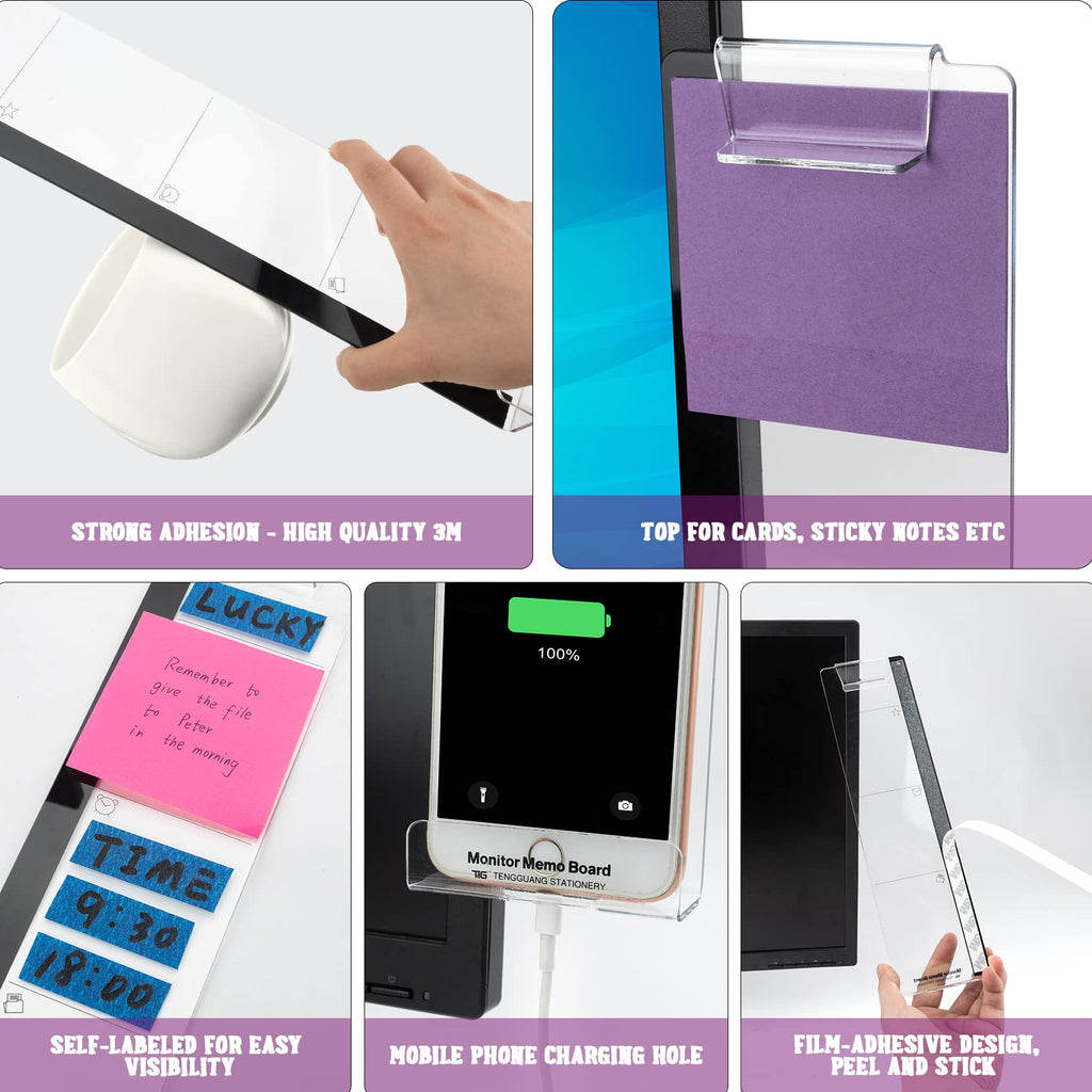 Office Desk Accessories 2pcs Computer Monitor Memo Board Office Supplies | Computer Monitor Memo Board Computer Sticky Note Holder