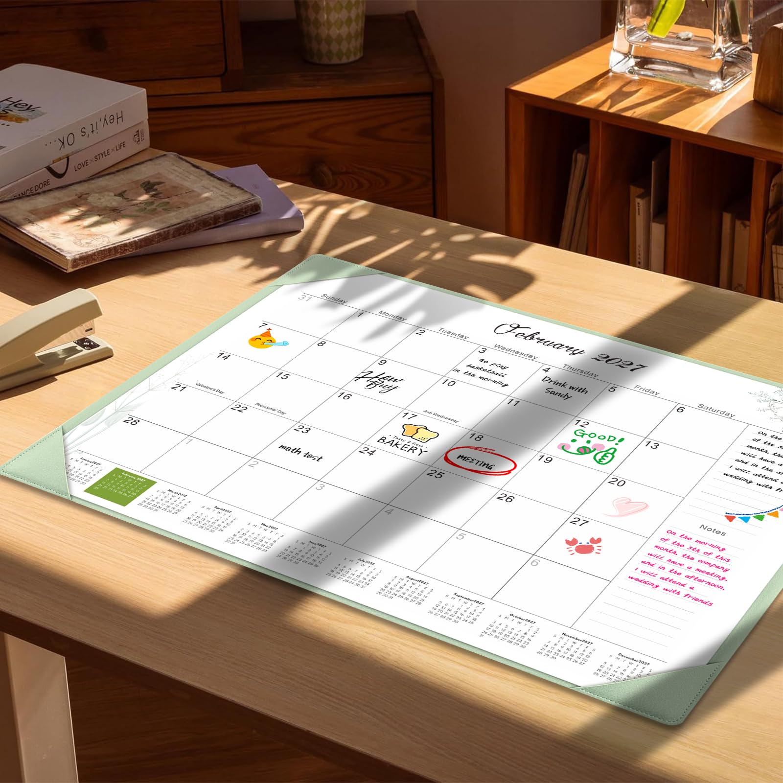 Desk Calendar 2026-2027 with Desktop Mat,22x17'' Large Desktop Pad Calendar | 18 Month Desk Calendar 2027, Use from July 2026 to Dec 2027, Simplified Monthly Calendar Perfect for Home School and Office