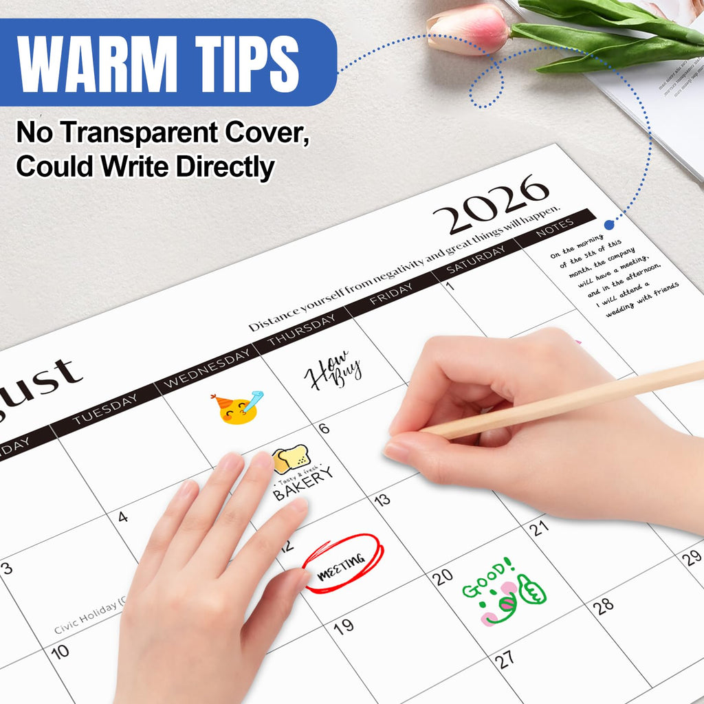 Desk Calendar 2026-2027 with Desktop Mat,22x17'' Large Desktop Pad Calendar | 18 Month Desk Calendar 2027, Use from July 2026 to Dec 2027, Simplified Monthly Calendar Perfect for Home School and Office
