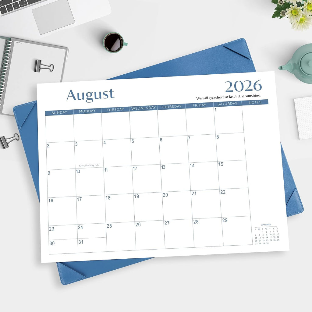 Desk Calendar 2026-2027 with Desktop Mat,22x17'' Large Desktop Pad Calendar | 18 Month Desk Calendar 2027, Use from July 2026 to Dec 2027, Simplified Monthly Calendar Perfect for Home School and Office