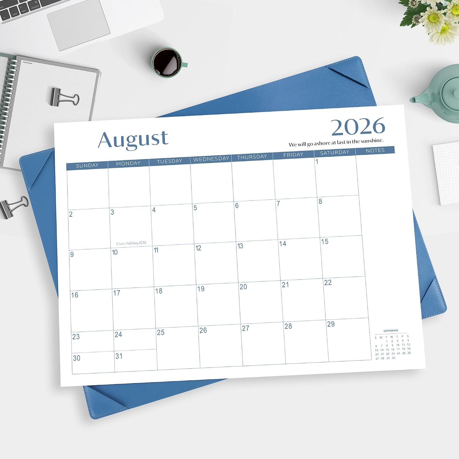 Desk Calendar 2026-2027 with Desktop Mat,22x17'' Large Desktop Pad Calendar | 18 Month Desk Calendar 2027, Use from July 2026 to Dec 2027, Simplified Monthly Calendar Perfect for Home School and Office