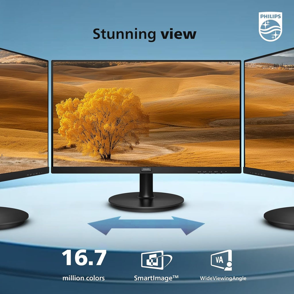 Philips 22 Inch Computer Monitor FHD 100Hz VA VESA Flicker-Free, 221V8LB | 1920×1080 LED Monitor, 4ms GtG, Adaptive Sync, HDMI 1.4, Tilt Adjust, Low Blue Light, 4yr Advance Replacement Warranty