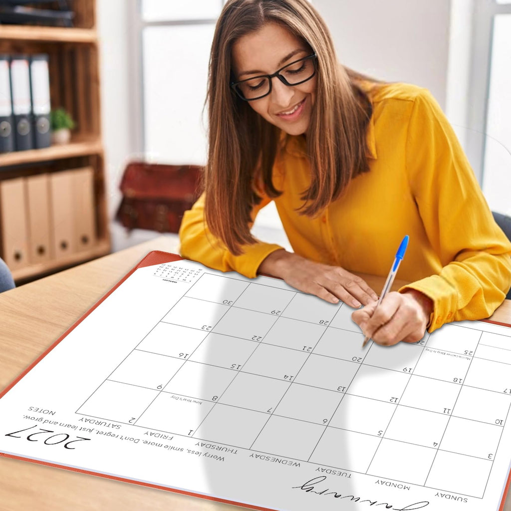 Desk Calendar 2026-2027 with Desktop Mat,22x17'' Large Desktop Pad Calendar | 18 Month Desk Calendar 2027, Use from July 2026 to Dec 2027, Simplified Monthly Calendar Perfect for Home School and Office