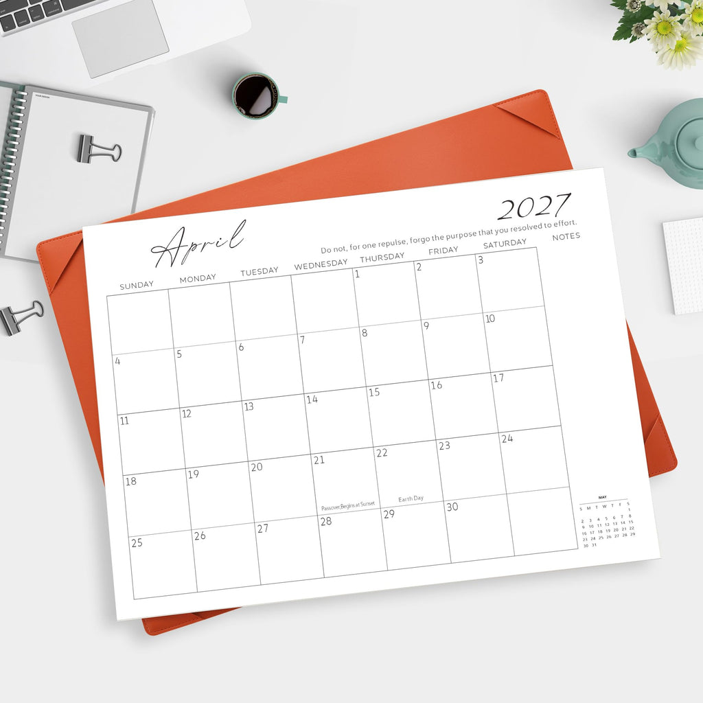 Desk Calendar 2026-2027 with Desktop Mat,22x17'' Large Desktop Pad Calendar | 18 Month Desk Calendar 2027, Use from July 2026 to Dec 2027, Simplified Monthly Calendar Perfect for Home School and Office