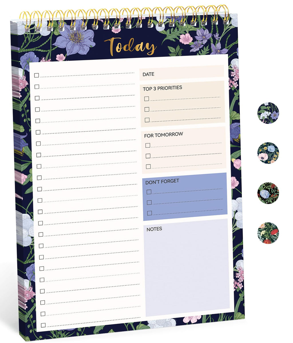 Taja To Do List Notepad, Undated Daily Planner for Work and Goal Setting | Greenery Sway, 52 Sheets, 9.8" x 6.5" , for Office, Home and school, Daily Task Planning, Notes and Everyday Organization