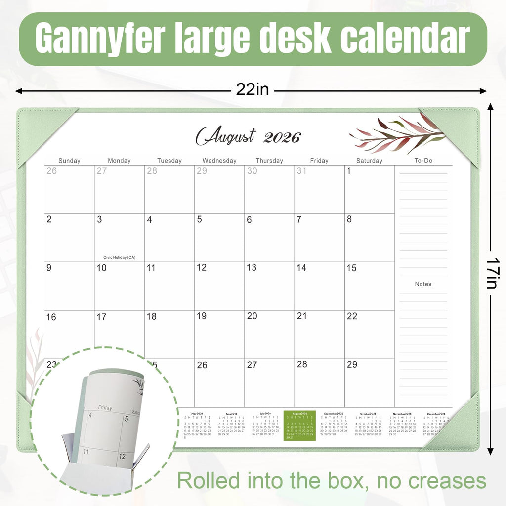Desk Calendar 2026-2027 with Desktop Mat,22x17'' Large Desktop Pad Calendar | 18 Month Desk Calendar 2027, Use from July 2026 to Dec 2027, Simplified Monthly Calendar Perfect for Home School and Office