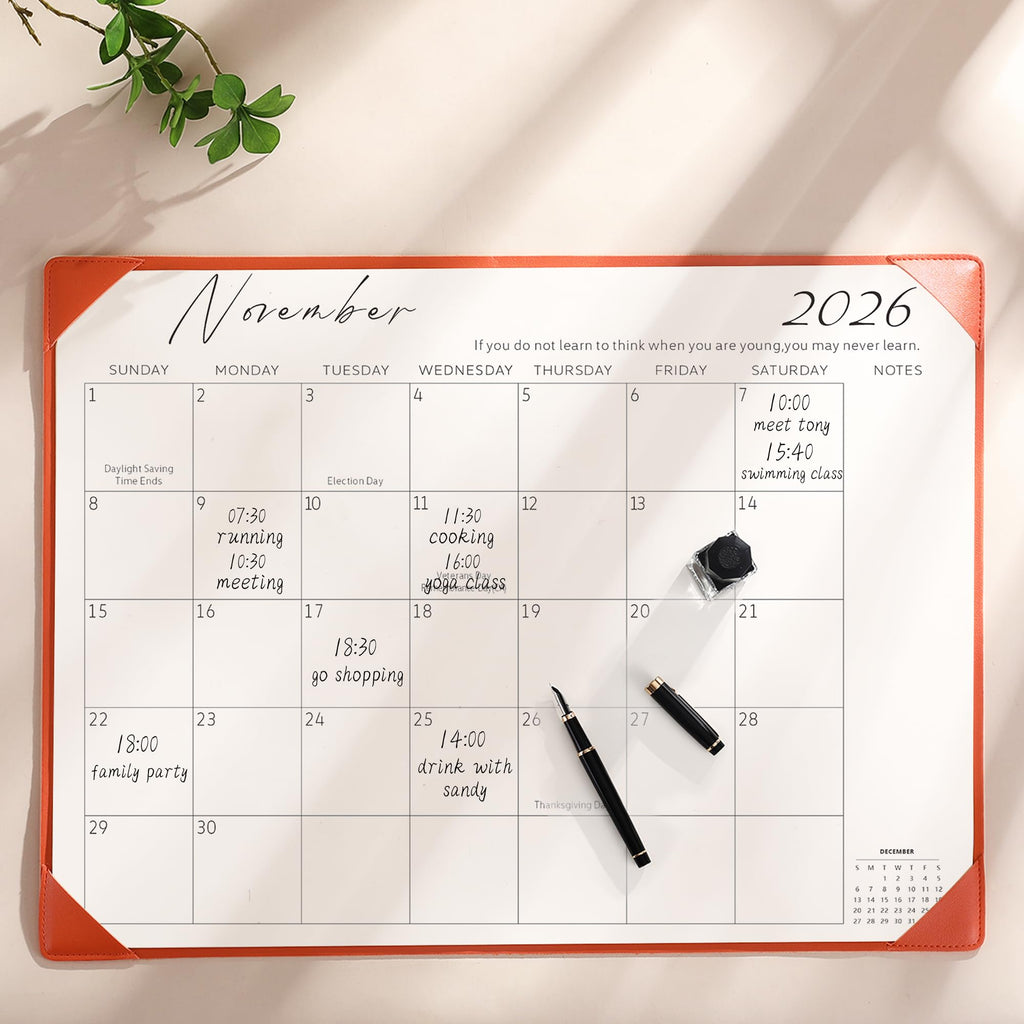 Desk Calendar 2026-2027 with Desktop Mat,22x17'' Large Desktop Pad Calendar | 18 Month Desk Calendar 2027, Use from July 2026 to Dec 2027, Simplified Monthly Calendar Perfect for Home School and Office
