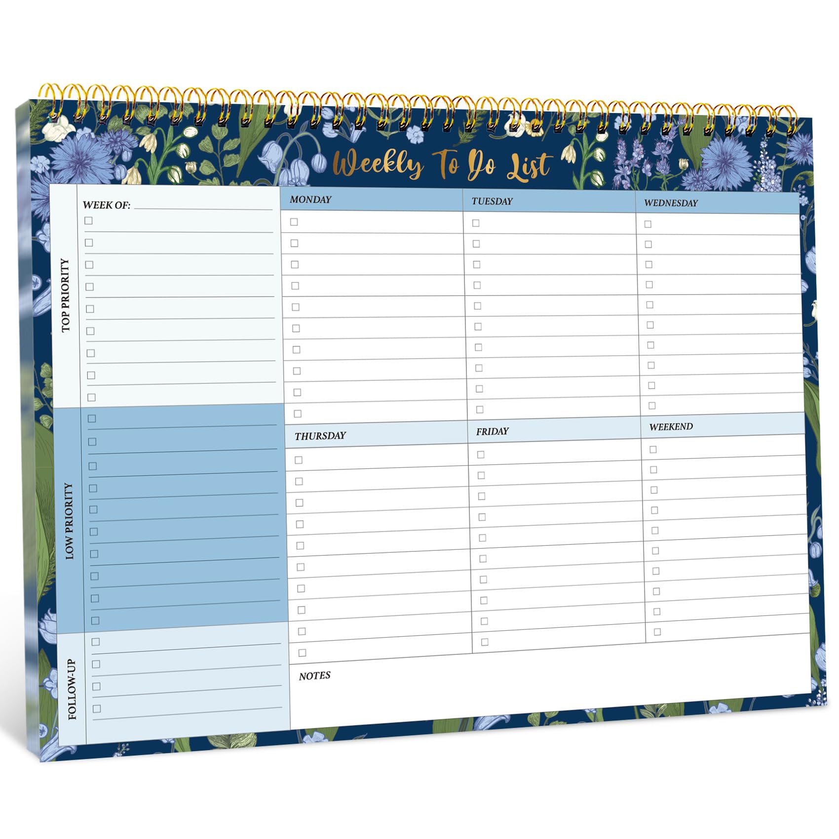 Taja Weekly To Do List Notepad, Undated Weekly Planner Pad, 8.5" x 11" | Large Desk Planner, Weekly Task Planning, College School Supplies, for Home and Office, 52 Sheets, Violet Dream