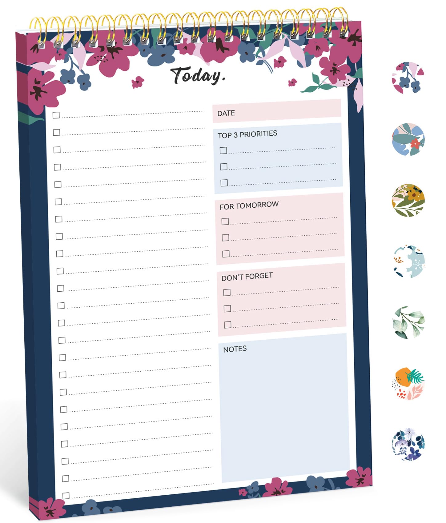 Taja To Do List Notepad, Undated Daily Planner for Work and Goal Setting | Greenery Sway, 52 Sheets, 9.8" x 6.5" , for Office, Home and school, Daily Task Planning, Notes and Everyday Organization