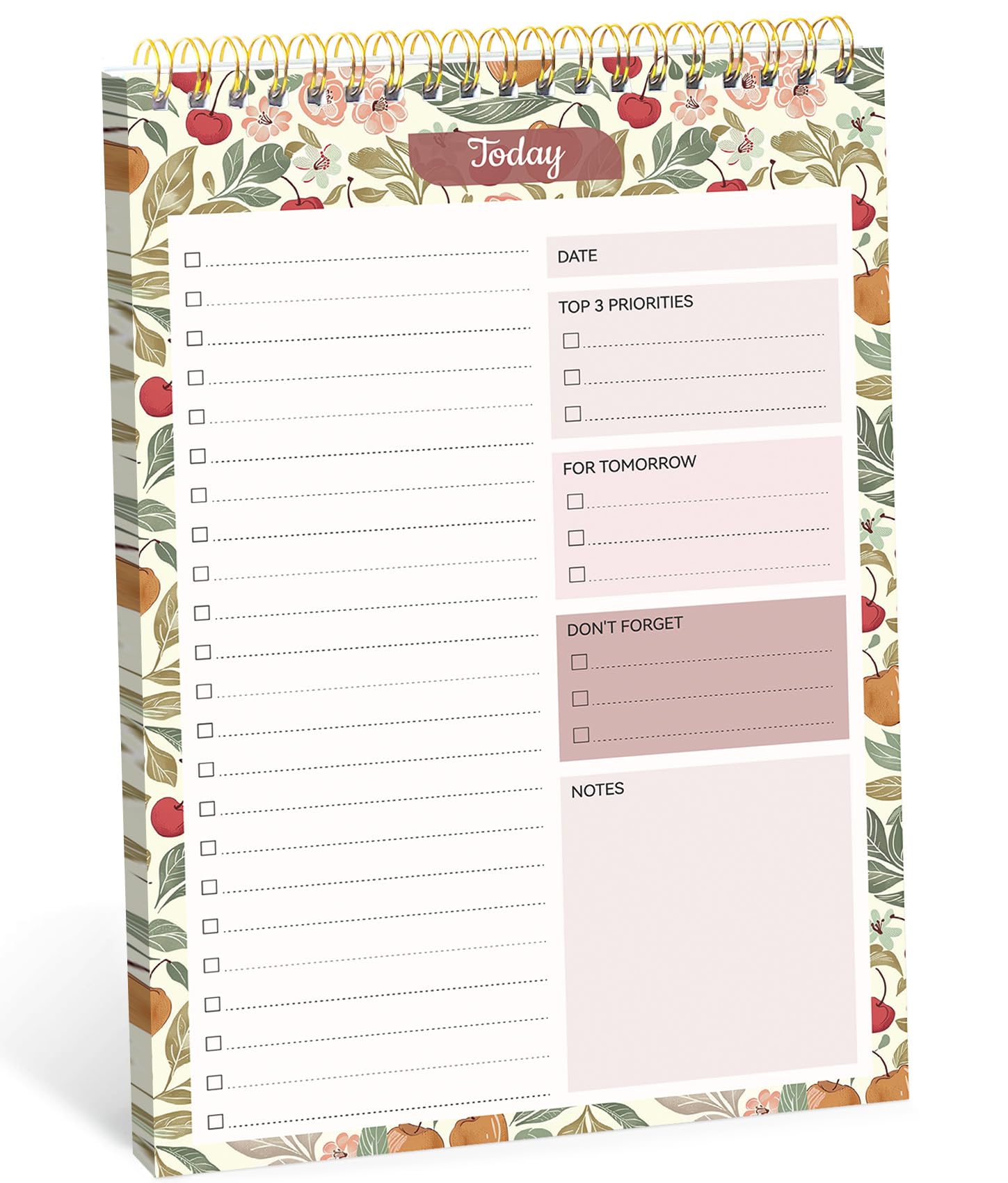 Taja To Do List Notepad, Undated Daily Planner for Work and Goal Setting | Greenery Sway, 52 Sheets, 9.8" x 6.5" , for Office, Home and school, Daily Task Planning, Notes and Everyday Organization
