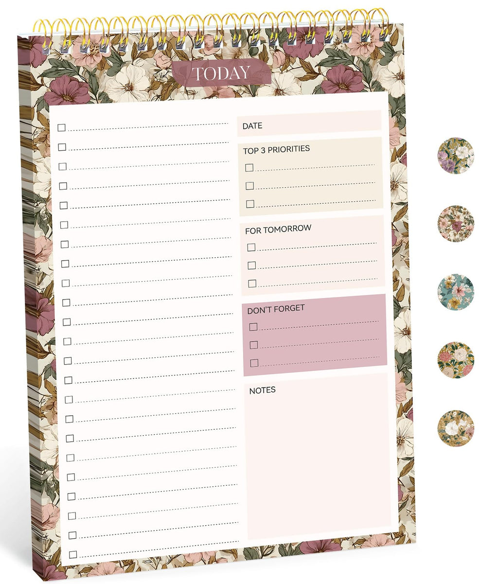 Taja To Do List Notepad, Undated Daily Planner for Work and Goal Setting | Greenery Sway, 52 Sheets, 9.8" x 6.5" , for Office, Home and school, Daily Task Planning, Notes and Everyday Organization