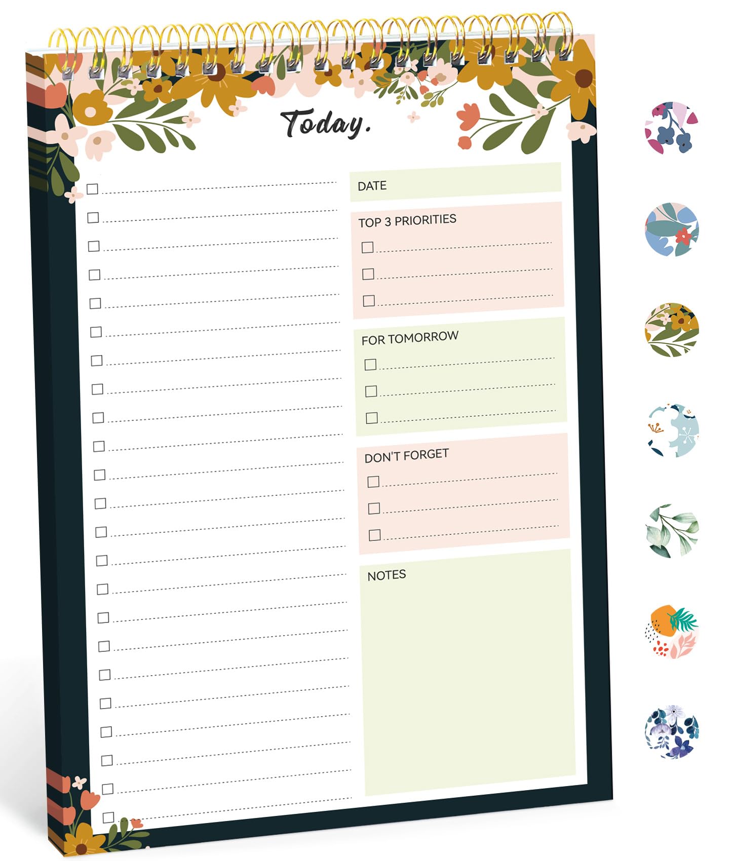 Taja To Do List Notepad, Undated Daily Planner for Work and Goal Setting | Greenery Sway, 52 Sheets, 9.8" x 6.5" , for Office, Home and school, Daily Task Planning, Notes and Everyday Organization