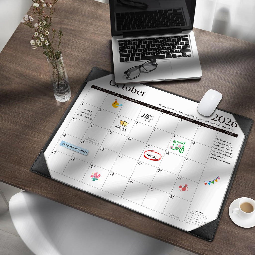Desk Calendar 2026-2027 with Desktop Mat,22x17'' Large Desktop Pad Calendar | 18 Month Desk Calendar 2027, Use from July 2026 to Dec 2027, Simplified Monthly Calendar Perfect for Home School and Office