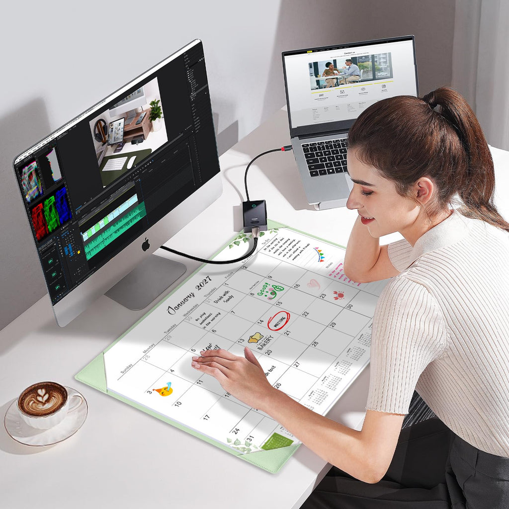 Desk Calendar 2026-2027 with Desktop Mat,22x17'' Large Desktop Pad Calendar | 18 Month Desk Calendar 2027, Use from July 2026 to Dec 2027, Simplified Monthly Calendar Perfect for Home School and Office